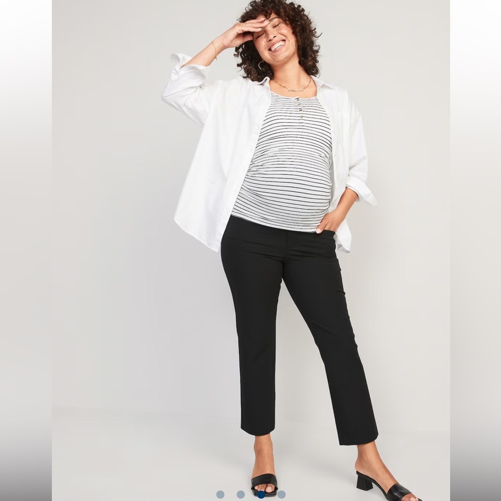 Maternity Full-Panel Pixie Straight Ankle Pants